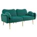 Couches for Living Room 65 inch, Velvet Sofa with 2 Bolster Pillows, Loveseat Armrest for Bedroom, Apartment