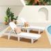 Polytrends Altura Armless Poly Eco-Friendly All Weather Reclining Chaise Lounge with Side Table Set (3-Piece Set)