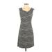 Ann Taylor LOFT Casual Dress - A-Line Cowl Neck Sleeveless: Gray Print Dresses - Women's Size Small