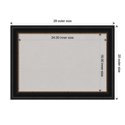 Manhattan Black Framed Grey Corkboard Bulletin Boa...