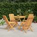 vidaXL 5 Piece Patio Dining Set Solid Wood Teak