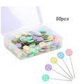 Craft Embroidery Flathead pins Colored pins Flat head sewing pins Buttons Button Pins Pins Pins Pcs Head Quilting Button Flat Sewing Colored For Fabric 50 Heads Home Diy