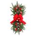 CICRKHB Wreath Clearance The Cordless Prelit Stairway Trim Christmas Wreaths for Front Door Holiday Wall Window Hanging Ornaments for Indoor Outdoor Home Xmas Decor Green