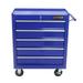 DORROM 13 W 5-Drawer Steel Tool Chest Garage Bottom Rollaway Chest with Key Lock Workshop Tool Organizer Cabinet Blue