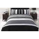 Detroit Striped Duvet Cover Set, Single,Grey