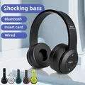 Cuffie wireless stereo P47 Auricolari Bluetooth 5.0 Supporto per casco per basso pieghevole Scheda