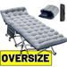 NAIZEA Oversized Heavy Duty Outdoor Camping Cot Bed with with Mattress Portable Folding Bed for Adults Rollaway Guest Bed Sleeping Cot with Carry Bag 900 lbs