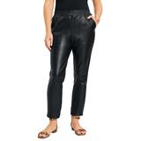 Plus Size Women's Faux Leather Pants by June+Vie in Black (Size 16 W)