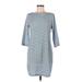 Teenplo Casual Dress - Shift: Blue Jacquard Dresses - Women's Size Medium