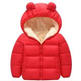 Oalirro Fall Coats Thick Red Girls Fall Jacket Long Sleeve Hoodies Zip up Fuzzy Fleece 6-12Months