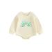 Baby Boys Long Sleeve Rompers Newborn Casual Letter Print Loose Fit Bodysuit Infant Round Neck Jumpsuits