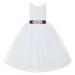 Ekidsbridal White V-Back Lace Tutu Flower Girl Dresses for Wedding Ceremony Mini Bridal Gown 212R3 3