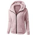 AOOCHASLIY Fall Clothes Women Hooded Sweater Coat Winter Warm Wool Zipper Coat Cotton Coat Outwear