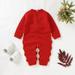 eczipvz Baby Girl Clothes Boy Girl Christmas Deer Pompom Knitted Sweater Baby Striped Jumpsuit Romper Baby Girls (Red 6-12 Months)