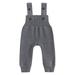 Qtinghua Infant Toddler Baby Boy Girl Knit Overalls Sleeveless Solid Color Bib Pants Jumpsuit Suspender Pants Gray 9-12 Months