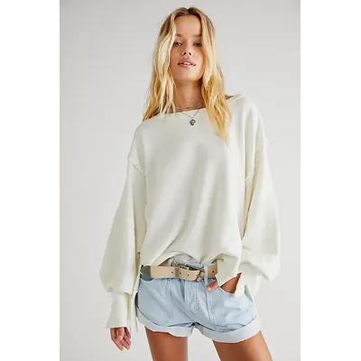We The Free Camden Sweatshirt at Free People in White, Size: Small