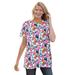 Plus Size Women's Perfect Printed Short-Sleeve Crewneck Tee by Woman Within in White Multi Garden (Size 4X) Shirt