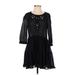 Free People Casual Dress - A-Line: Black Print Dresses - Women's Size Small