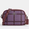 Coach Bags | Coach Mini Jamie Camera Bag Plaid Print Coated Canvas & Leather Sv/Lavender Nwt | Color: Purple/Red | Size: Os