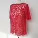 Anthropologie Tops | Anthropologie Red Lace Top Blouse Sz M Med Vanessa Virginia Euc | Color: Red | Size: M