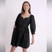 Madewell Dresses | Madewell-Poplin Puff-Sleeve Mini Dress | Color: Black | Size: 0