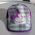 Disney Accessories | Disney Parks Kids Girls Baseball Cap Distressed Purple Plaid Mickey Mouse Bling | Color: Purple | Size: Osg