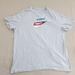 Nike Shirts | Nike Shirt Mens Xl Blue Short Sleeve Blue Nike Spell Out Red Swoosh Athletic Tee | Color: Blue | Size: Xl