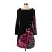 Style&Co Casual Dress - Shift: Black Print Dresses - Women's Size Small