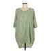 Lularoe Casual Dress - High/Low Scoop Neck 3/4 sleeves: Green Color Block Dresses - Women's Size Medium