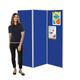 Wonderwall Freestanding 3 Panel Folding Display Exhibition Board - Concertina Partition Divider Screen for Schools, Exhibitions, Offices - 13 colours (Blue)