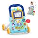 KalaDuck Sit to Stand Learning Walker, 2 in 1 Baby Push Toy with Music and Drawing Board, Early Educational Activity Center for Girls Boys, Multifunctional Play Panel Toy for Infant 12 Months+ (Blue)