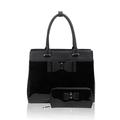 Fontanella Fashion Women Elegant Large with Bow Detailed Handbag Tote Hobo Shopper Shoulder Bag with Matching Purse Wallet (Black)
