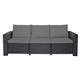 Rattan Furniture Cushion Waterproof Outdoor Seat Pad For Rattan Garden Furniture Chair Cushion Padding Patio 2, 3 or 4 Seater Comfy Set Sofa Cushions Pads Removable Cover (6 Pc Gray 3 Seater)