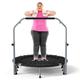 CLORIS 38''/40"/48'' Foldable Fitness Trampoline - Max Load 220lb/400 lb/450lb, Rebounder with Adjustable Foam Handle Indoor/Outdoor Fitness Body Exercise (40''Black)