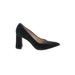 Uterque Heels: Slip-on Chunky Heel Cocktail Party Black Solid Shoes - Women's Size 38 - Pointed Toe