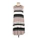 Ann Taylor LOFT Casual Dress - Midi: Ivory Stripes Dresses - Women's Size Large