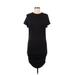 Theory Casual Dress - Bodycon Crew Neck Short sleeves: Black Print Dresses - Women's Size Medium