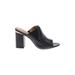 Calvin Klein Heels: Slip-on Chunky Heel Minimalist Black Print Shoes - Women's Size 7 1/2 - Open Toe
