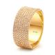 Lieson Wedding Rings for Men, 18ct Gold Ring Men Wide Ring Rows 1.7ct Round Natural Diamond Promise Ring Yellow Gold Ring Size Q 1/2