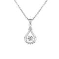 Gualiy Moissanite Pendant Necklace for Women, 14K Gold Necklace Women with 0.5ct Round Shape Moissanite Necklace 45CM