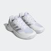 Tennisschuh ADIDAS PERFORMANCE "GAMECOURT 2.0", Gr. 38, weiß (cloud weiß, silber metallic, cloud weiß), Textil, Synthetik, sportlich, Schuhe, geeignet für Hartplatz und Sandplatz