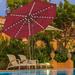 ColorLife 9Ft 3 Tiers Market Umbrella w/ 80 LED Lights Patio Umbrellas Outdoor Table w/ Ventilation, Burgundy, Steel in Red | 105.6 H in | Wayfair