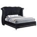 Willa Arlo™ Interiors Dasher Tufted Low Profile Platform Bed Upholstered/Velvet/Faux leather in Black | Queen | Wayfair