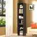 Ebern Designs Imron 6-Tiers Narrow Bookcase, 71" Tall Corner Bookshelf for Bedroom, Living Room, Study in Black | Wayfair