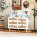 Bay Isle Home™ Aibne 6 - Drawer Dresser Wood in White | 37.22 H x 43.31 W x 15.75 D in | Wayfair B070DD9387E64FF0A4A58B9F292F85DB