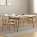 Corrigan Studio® Modern simple Nordic style rectangular dining table+4 dining chair combinations. Wood/Upholstered in Brown | Wayfair