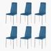 Ebern Designs Lashera Metal Side Chair Dining Chair Upholstered/Metal in Blue | 38.78 H x 16.34 W x 16.54 D in | Wayfair