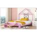 Gracie Oaks Florala Bed Wood in Pink | 60 H x 56.9 W x 86.7 D in | Wayfair 015ED0D1644F4327A3CC92FF88C75B48