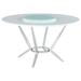 Orren Ellis Cheskel 54" Pedestal Dining Table Wood/Glass/Metal in Brown/Gray/White | 30 H x 54 W x 54 D in | Wayfair