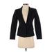 Banana Republic Blazer Jacket: Short Black Print Jackets & Outerwear - Women's Size 00 Petite